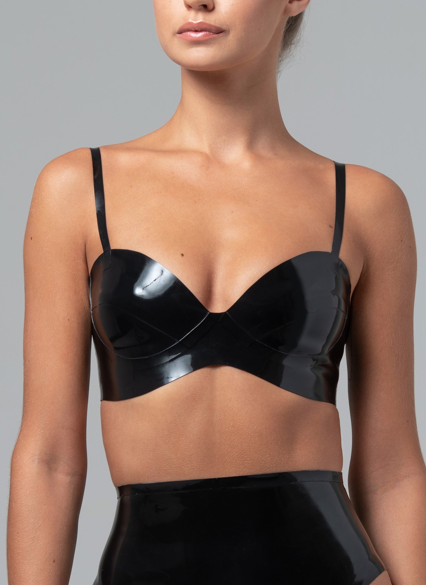 Leather Bralette with Metal Studs