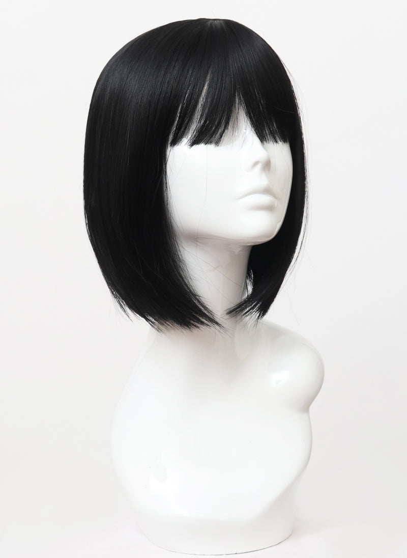 A128 - Classic Black Bob with Fringe