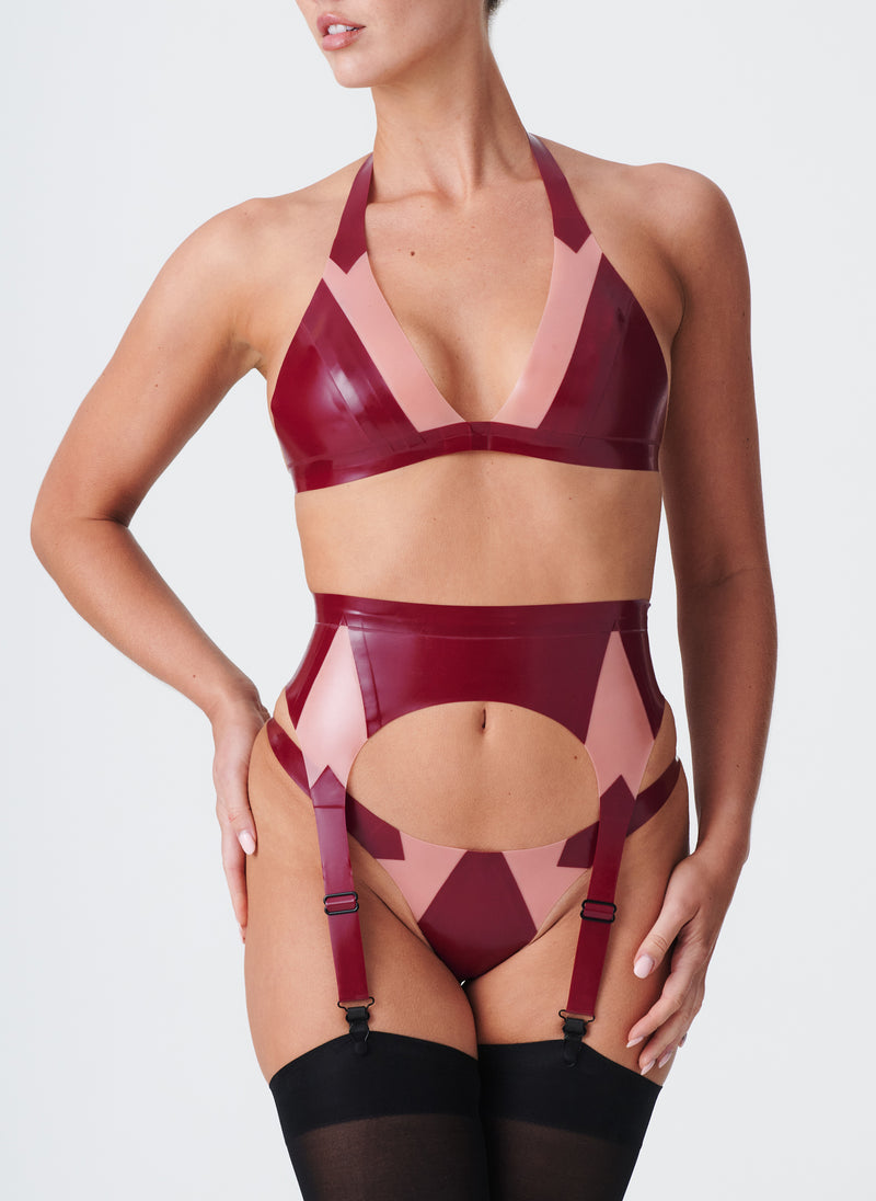 Latex Lipstick Lingerie Set