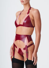 Latex Lipstick Suspender Belt