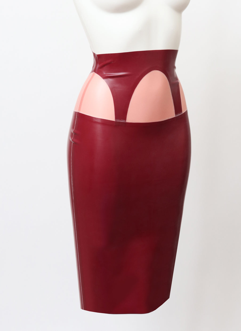 Plum ST Pink Latex Panel Pencil Skirt SMALL William Wilde
