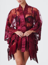 Lace Showgirl Robe - Plum