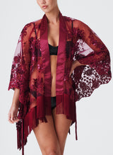 Lace Showgirl Robe - Plum