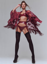 Lace Showgirl Robe - Plum