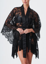 Lace Showgirl Robe - Black