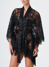 Lace Showgirl Robe - Black