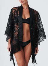 Lace Showgirl Robe - Black